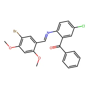 {2-[(5-bromo-2,4-dimethoxybenzylidene)amino]-5-chlorophenyl}(phenyl)methanone structure