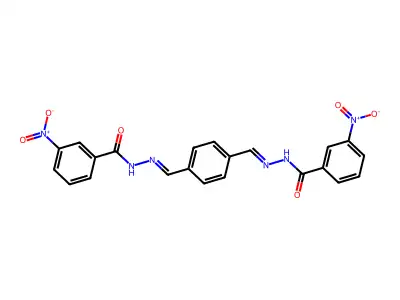 3-nitro-N-[(E)-[4-[(E)-[(3-nitrobenzoyl)hydrazinylidene]methyl]phenyl]methylideneamino]benzamide structure