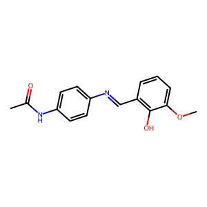 N-(4-{[(1E)-(2-hydroxy-3-methoxyphenyl)methylene]amino}phenyl)acetamide structure