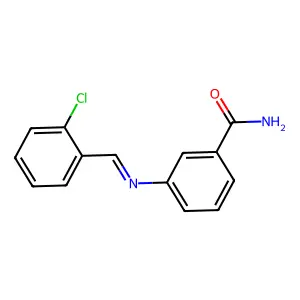 3-[(2-氯亚苄基)氨基]苯甲酰胺 structure