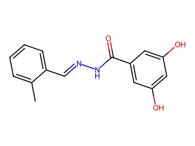 3,5-dihydroxy-N'-(2-methylbenzylidene)benzohydrazide structure