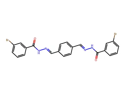 3-bromo-N-[(E)-[4-[(E)-[(3-bromobenzoyl)hydrazinylidene]methyl]phenyl]methylideneamino]benzamide structure