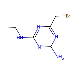 6-(bromomethyl)-2-N-ethyl-1,3,5-triazine-2,4-diamine structure