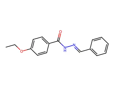 N-[(E)-benzylideneamino]-4-ethoxybenzamide structure