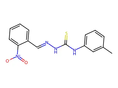 1-(3-Methylphenyl)-3-[(2-nitrophenyl)methylideneamino]thiourea structure