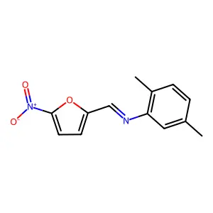 2,5-dimethyl-N-[(E)-(5-nitrofuran-2-yl)methylidene]aniline structure