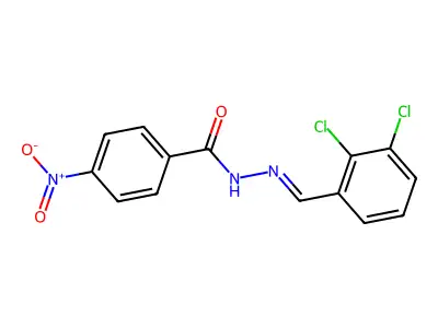 N-[(E)-(2,3-dichlorophenyl)methylideneamino]-4-nitrobenzamide structure