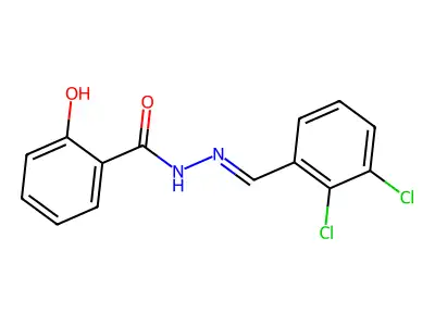 N-[(E)-(2,3-dichlorophenyl)methylideneamino]-2-hydroxybenzamide structure