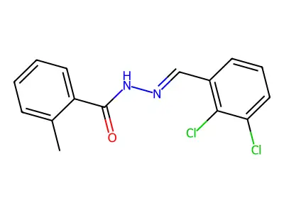 N'-(2,3-dichlorobenzylidene)-2-methylbenzohydrazide structure