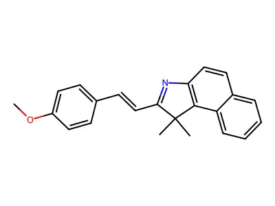 2-[(E)-2-(4-methoxyphenyl)ethenyl]-1,1-dimethylbenzo[e]indole structure