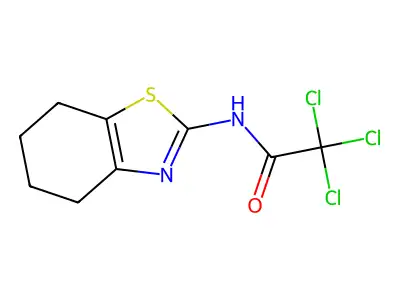 2,2,2-trichloro-N-(4,5,6,7-tetrahydro-1,3-benzothiazol-2-yl)acetamide structure