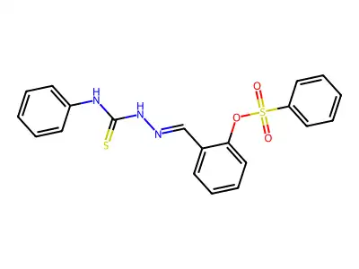 2-{(E)-[2-(phenylcarbamothioyl)hydrazinylidene]methyl}phenyl benzenesulfonate structure