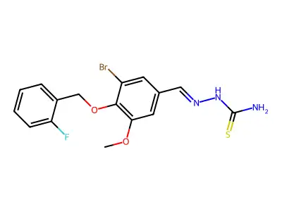 [(E)-[3-bromo-4-[(2-fluorophenyl)methoxy]-5-methoxyphenyl]methylideneamino]thiourea structure