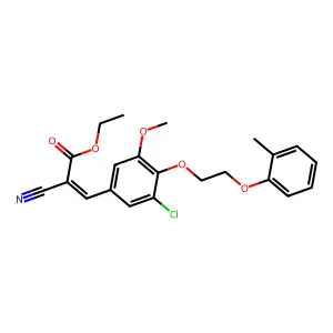 ethyl (2E)-3-{3-chloro-5-methoxy-4-[2-(2-methylphenoxy)ethoxy]phenyl}-2-cyanoprop-2-enoate structure
