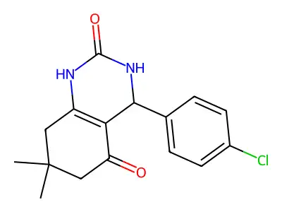 4-(4-chlorophenyl)-7,7-dimethyl-3,4,6,8-tetrahydro-1H-quinazoline-2,5-dione structure