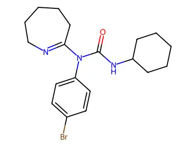 1-(4-bromophenyl)-3-cyclohexyl-1-(3,4,5,6-tetrahydro-2H-azepin-7-yl)urea structure
