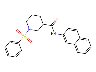 1-(benzenesulfonyl)-N-naphthalen-2-ylpiperidine-3-carboxamide structure