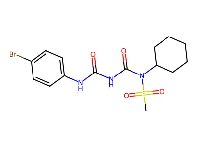 3-[(4-Bromophenyl)carbamoyl]-1-cyclohexyl-1-methylsulfonylurea structure