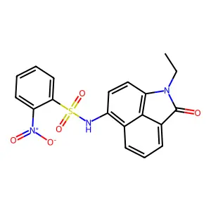N-(1-ethyl-2-oxo-1,2-dihydrobenzo[cd]indol-6-yl)-2-nitrobenzenesulfonamide structure