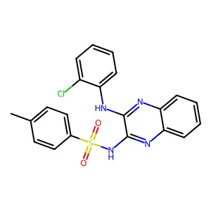 N-[3-(2-chloroanilino)quinoxalin-2-yl]-4-methylbenzenesulfonamide structure