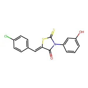 (Z)-5-(4-chlorobenzylidene)-3-(3-hydroxyphenyl)-2-thioxothiazolidin-4-one structure