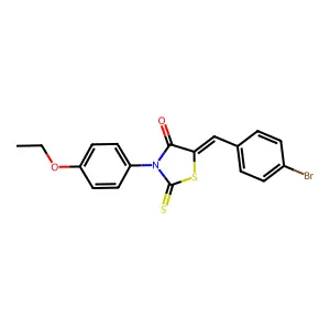 (5Z)-5-(4-bromobenzylidene)-3-(4-ethoxyphenyl)-2-thioxo-1,3-thiazolidin-4-one structure