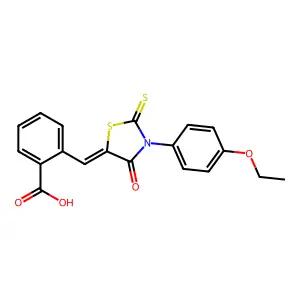 2-((3-(4-Ethoxyphenyl)-4-oxo-2-thioxothiazolidin-5-ylidene)methyl)benzoic acid structure
