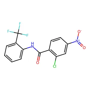 2-chloro-4-nitro-N-[2-(trifluoromethyl)phenyl]benzamide structure