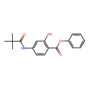 Phenyl 4-(2,2-dimethylpropanoylamino)-2-hydroxybenzoate structure