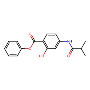 Phenyl 2-hydroxy-4-(2-methylpropanamido)benzoate structure