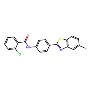 2-chloro-N-[4-(5-methyl-1,3-benzothiazol-2-yl)phenyl]benzamide structure