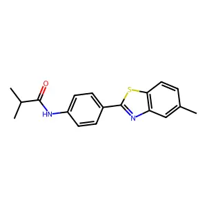 2-methyl-N-[4-(5-methyl-1,3-benzothiazol-2-yl)phenyl]propanamide structure