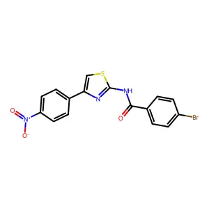 (E)-4-bromo-N-(4-(4-nitrophenyl)thiazol-2(3H)-ylidene)benzamide structure