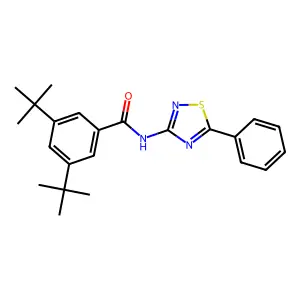 3,5-di-tert-butyl-N-(5-phenyl-1,2,4-thiadiazol-3-yl)benzamide structure