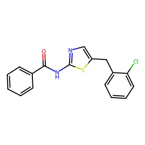 N-{5-[(2-chlorophenyl)methyl]-1,3-thiazol-2-yl}benzamide structure