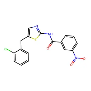 N-{5-[(2-chlorophenyl)methyl]-1,3-thiazol-2-yl}-3-nitrobenzamide structure