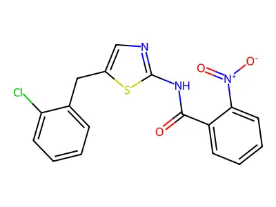 N-{5-[(2-chlorophenyl)methyl]-1,3-thiazol-2-yl}-2-nitrobenzamide structure