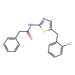 N-{5-[(2-chlorophenyl)methyl]-1,3-thiazol-2-yl}-2-phenylacetamide structure