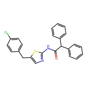 N-[5-(4-chlorobenzyl)-1,3-thiazol-2-yl]-2,2-diphenylacetamide structure