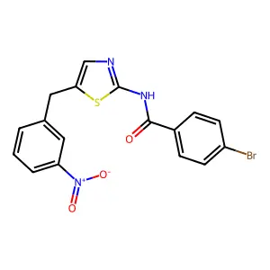 4-bromo-N-[5-[(3-nitrophenyl)methyl]-1,3-thiazol-2-yl]benzamide structure