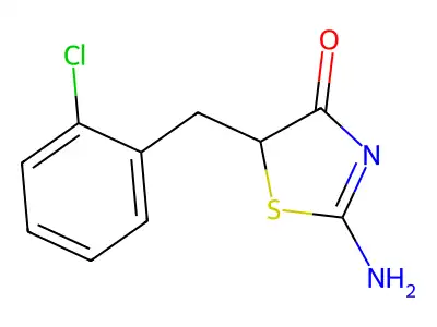 5-[(2-Chlorophenyl)methyl]-2-imino-1,3-thiazolidin-4-one structure