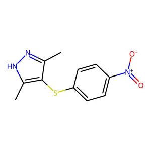 3,5-dimethyl-4-(4-nitrophenyl)sulfanyl-1H-pyrazole structure