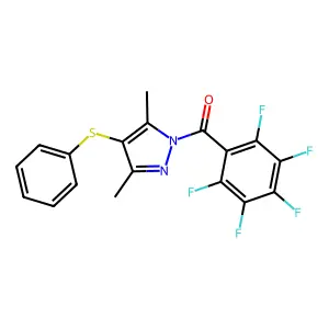 3,5-dimethyl-1-(2,3,4,5,6-pentafluorobenzoyl)-4-(phenylsulfanyl)-1H-pyrazole structure
