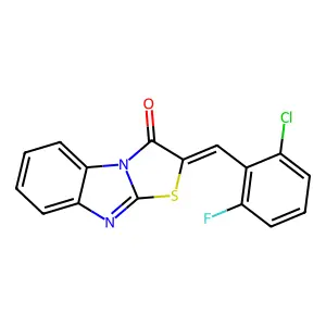 2-(2-Chloro-6-fluoro-benzylidene)-benzo[4,5]imidazo[2,1-b]thiazol-3-one structure