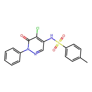 N-(5-chloro-6-oxo-1-phenylpyridazin-4-yl)-4-methylbenzenesulfonamide structure
