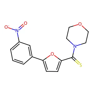 Morpholin-4-yl-[5-(3-nitrophenyl)furan-2-yl]methanethione structure