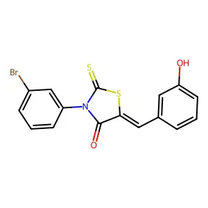 3-(3-Bromophenyl)-5-(3-hydroxybenzylidene)-2-thioxo-1,3-thiazolidin-4-one structure
