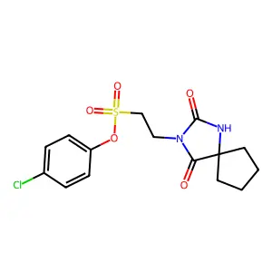 4-Chlorophenyl 2-(2,4-dioxo-1,3-diazaspiro[4.4]non-3-yl)ethanesulfonate structure