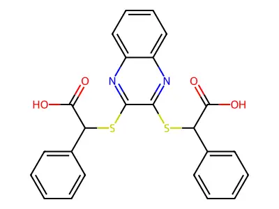 2-[3-(Carboxyphenylmethylthio)quinoxalin-2-ylthio]-2-phenylacetic acid structure