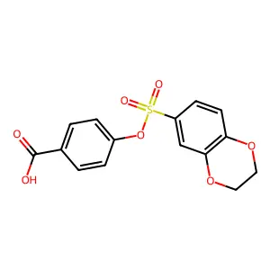 4-[(2,3-Dihydro-1,4-benzodioxine-6-sulfonyl)oxy]benzoic acid structure